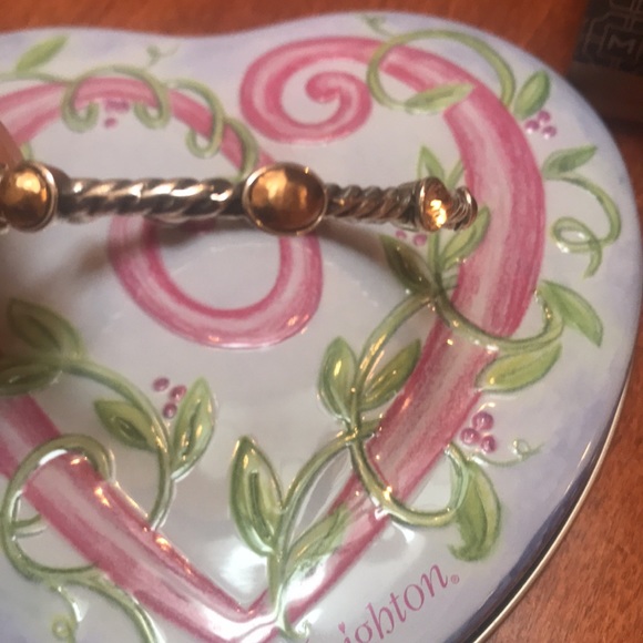 Brighton Bracelet. .Silver with amber color rhinestone and bead.  Perfect ! - Picture 3 of 5